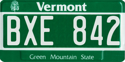 VT license plate BXE842