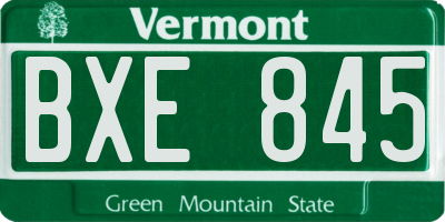 VT license plate BXE845