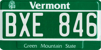 VT license plate BXE846