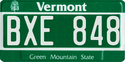 VT license plate BXE848
