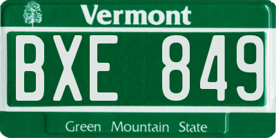 VT license plate BXE849