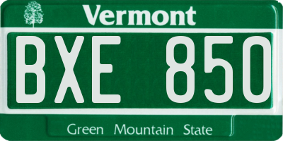 VT license plate BXE850