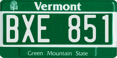VT license plate BXE851