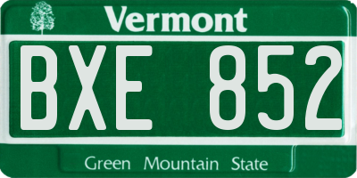 VT license plate BXE852
