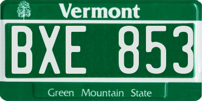 VT license plate BXE853