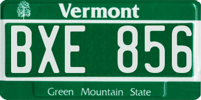 VT license plate BXE856