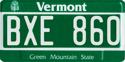 VT license plate BXE860