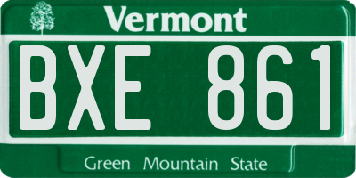VT license plate BXE861