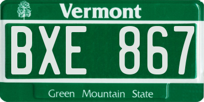 VT license plate BXE867