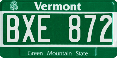 VT license plate BXE872