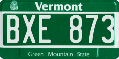 VT license plate BXE873