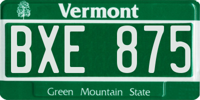 VT license plate BXE875