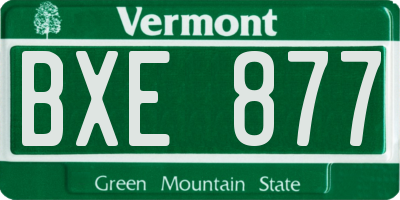 VT license plate BXE877