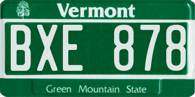 VT license plate BXE878