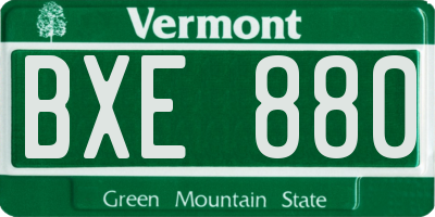 VT license plate BXE880