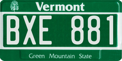 VT license plate BXE881