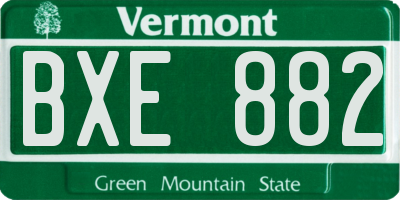 VT license plate BXE882