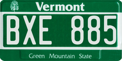 VT license plate BXE885