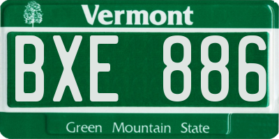 VT license plate BXE886