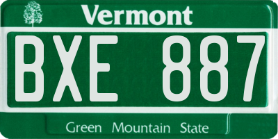 VT license plate BXE887