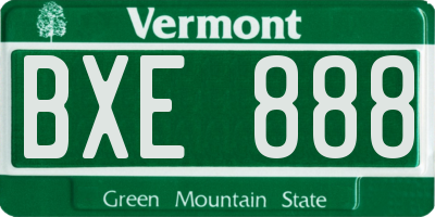 VT license plate BXE888