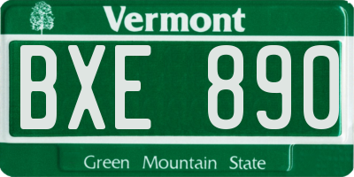 VT license plate BXE890