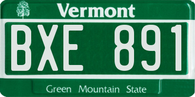 VT license plate BXE891