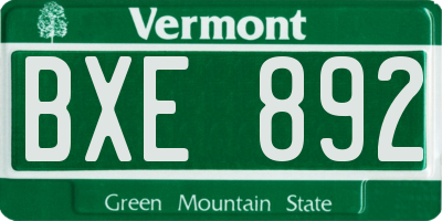 VT license plate BXE892