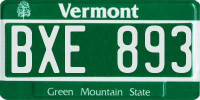 VT license plate BXE893