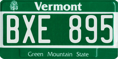 VT license plate BXE895