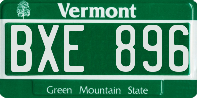 VT license plate BXE896