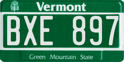 VT license plate BXE897