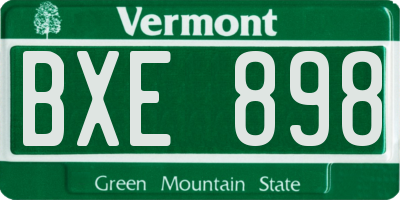 VT license plate BXE898