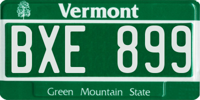 VT license plate BXE899