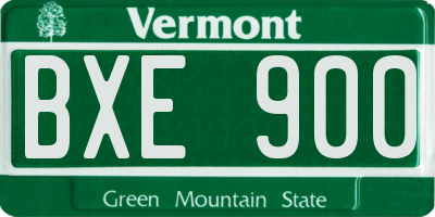 VT license plate BXE900