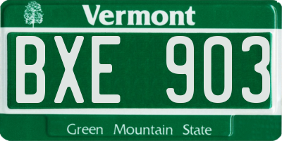 VT license plate BXE903