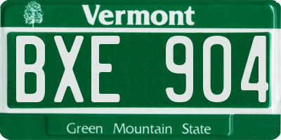 VT license plate BXE904