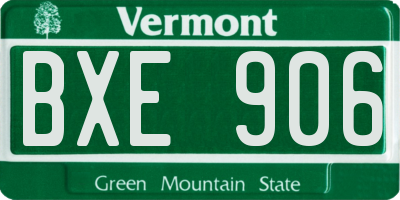 VT license plate BXE906