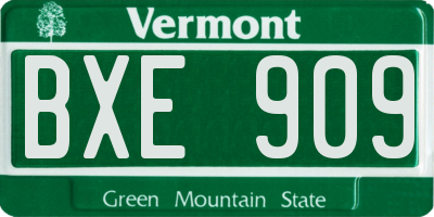 VT license plate BXE909