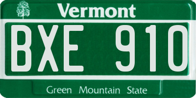 VT license plate BXE910