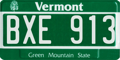 VT license plate BXE913
