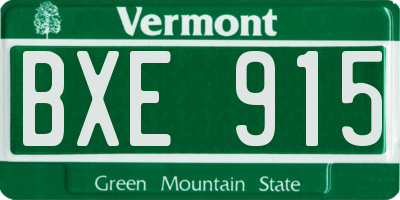 VT license plate BXE915