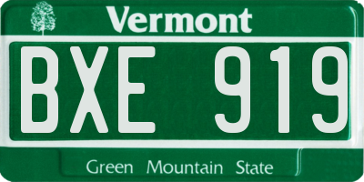 VT license plate BXE919