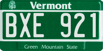 VT license plate BXE921