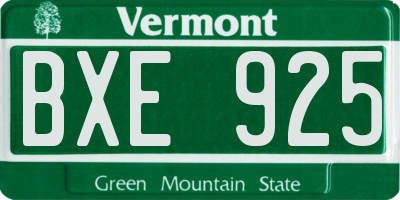 VT license plate BXE925