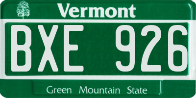 VT license plate BXE926