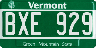 VT license plate BXE929