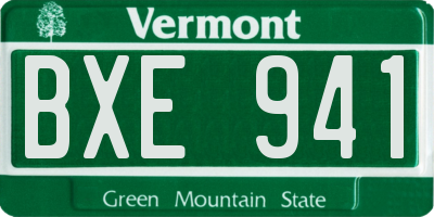 VT license plate BXE941