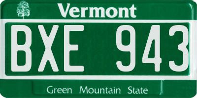 VT license plate BXE943