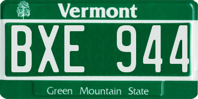 VT license plate BXE944